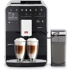 Melitta Caffeo Barista TS Smart F850-102, pilnībā automātisks kafijas automāts ar piena trauku, viedtālruņa vadība ar Connect App, viena pieskāriena funkcija, melns