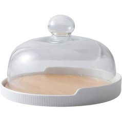 Cabilock 1 komplekts kūkas stikla kupols ar koka keramikas šķīvi stikla siera pārsegs kūkas šķīvis kūkas statīvs kūkas kupols kūkas statīvs kūkas kupols pārtikas vāks konditorejas izstrādājumiem
