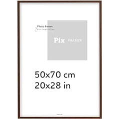 Pix FRAMES Attēlu rāmis 50 x 70 cm - MDF foto rāmis - Rāmis ar plexiglass - Rāmis piekāršanai - Moderns foto rāmis - brūns