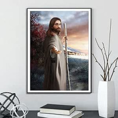 LXTOPN sienas mākslas kanvas glezna Jēzus attēls, Jēzus un Jaunavas Marijas attēli Mājas dekors Sienas māksla, Ziemeļvalstu plakāti un izdrukas Tīri svētie sienas attēli viesistabai, bez rāmja (Y3, 40 x 50 cm)