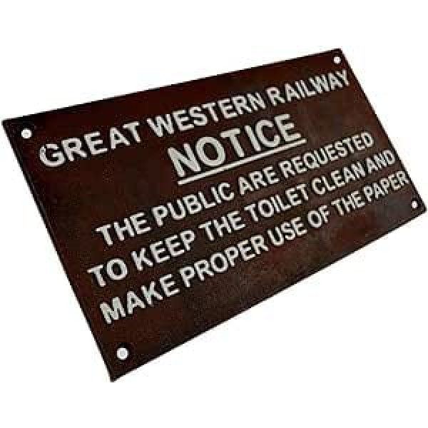 Rusty Brown čuguna Great Western Railway Note Train Sign Ynotirb