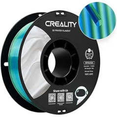 Creality CR Silk 3D printera pavediens, zīda spīduma 3D drukāšanas PLA pavediens 1,75 mm/1 kg, saderīgs ar lielāko daļu FDM printeru, zils/zaļš