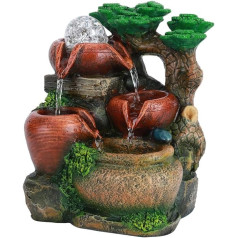 Cafopgrill Desktop Rock Garden, Table Water Fountain Small Rockery Desktop Ornament Home Decoration EU Plug AC 220V-240V with LED Light for Home Office Bedroom Relaxation