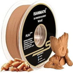 iSANMATE PLA+ Filament 1.75, Gelbe Birne Holz Filament 3D Drucker Filament 1KG Spool (20% Holzpulver + 80% PLA+)