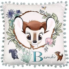 sarcia.eu Bambi Disney Square spilvens ar pomponiem, piparmētru un krēmu 45 x 45 cm