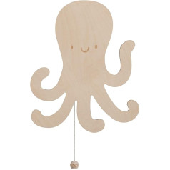 BO BABY'S ONLY - Baby Wall Lamp - Octopus - Wall Light for Baby Room - Night Lamp with Battery for Children's Room - FSC Quality Mark Wooden Lamp - 25000 Burning Hours - Wall Lamp Can Be Painted