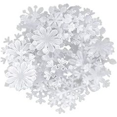 Amosfun 200 Pieces Glow in the Dark Snowflake Stickers for Christmas Window Stickers Fluorescent Snowflake Wall Stickers for Christmas Party Bedroom Home Decor