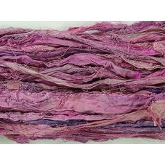 100g Recycled Sari Silk Ribbon Garn, Schmuck machen Trim - Blush Mix