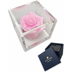 Passionefiori.it S 1085 Luxury Rose Stabilized Real Cube Plus Thick Luxury 8 un Luxury Gift Box Pink Stabilized