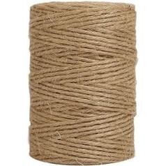 Tenn Well 100 m 6-Ply Jute Twine, Thick Natural Jute Thread for Floristry, Gifts, DIY, Decoration, Bundle, Garden and Recycling (Brown)