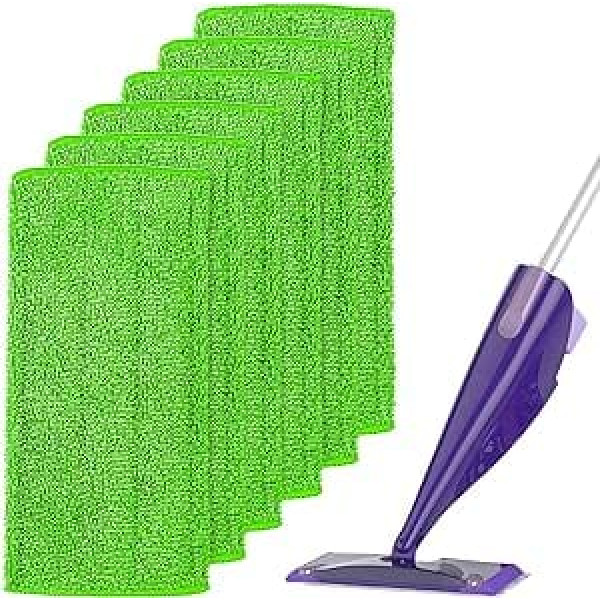 ANTOBLE 6 Replacement Microfibre Mop Pads for Swiffer Wet & Dry Mop Starter, Washable and Reusable Refills