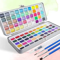 TAVOLOZZA Watercolour Paint Set, Watercolour Paints, 100 Vibrant Colours Including Metallic and Fluorescent Colours