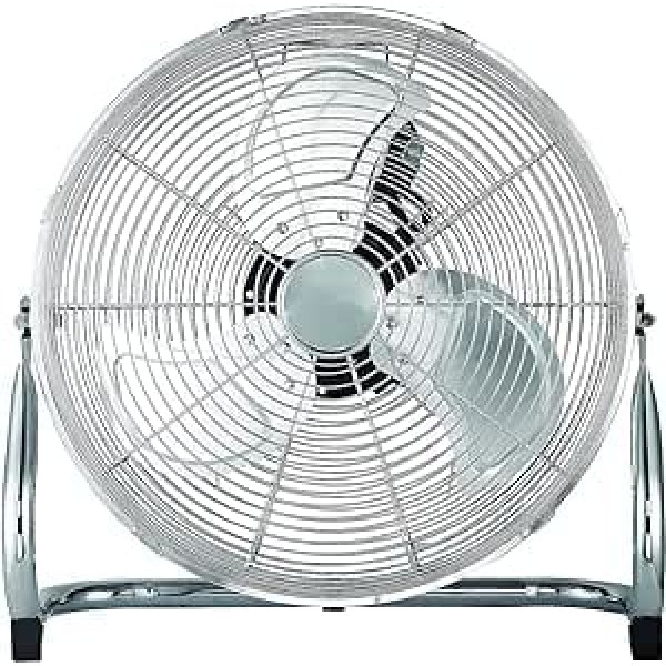 Tom Moritz Metal Industrial Fan - Freestanding Fan - 3 Blades, 3 Speed Button Control, Protective Grill Cover - Adjustable Tilt and Air Flow Angle