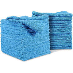 Midyb Microfibre Cleaning Cloth, 36 Pieces, Multifunctional Reusable Microfiber Cleaning Cloths, Lint-Free, Streak Free, Washable, Cleaning Cloths for Home, Kitchen, Car, Blue, 35 x 35 cm