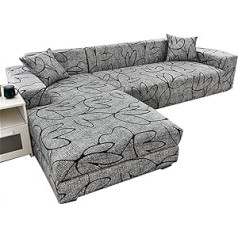 PENGMAI elastīgie dīvāna pārvalki L formas spandeksa auduma dīvāna pārvalks 1/2/3/4 vietīgam ar elastīgu joslu dīvāna pārvalku mēbeļu aizsargs bērniem mājdzīvniekiem