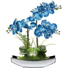 Mākslīgie ziedi Orhidejas Mākslīgie Phalaenopsis Bonsai Mākslīgie ziedi kā īsti podiņā Mākslīgie ziedi Dzīvojamās istabas dekorācija Vannas istabas galda apdare Augstums 38 cm