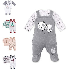 Baby Sweets Unisex komplekts no 2 bērnu rombiņiem un krekliem meitenēm un zēniem / zīdaiņu apģērbu komplekts, organiskā kokvilna jaundzimušajiem un maziem bērniem dažādos izmēros - 56