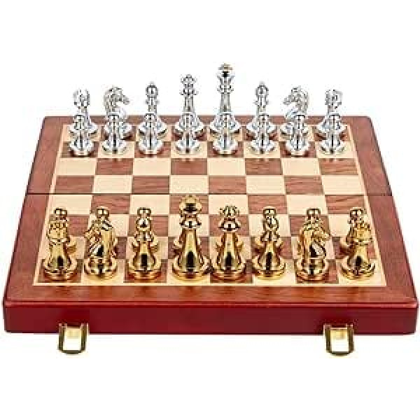 MekUk Chinesisches Schach Massivmetall International Chess Folding Chessboard Set Anfänger Puzzle Spiel Intellektuelle Entwicklung (Color : B)