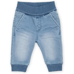 sigikid Baby Jeans ar slīdošo jostasvietu uz augšu un kāju aprocēm, kas izgatavotas no elastīgas rievotas - mīksta sviedru džinsa kvalitāte un ērts piegulums meitenēm un zēniem, 62-98 izmērs