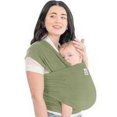 KeaBabies zīdaiņu pārvadātājs kopš dzimšanas — elpojošs zīdaiņu siksniņu pārvadātājs jaundzimušajam no dzimšanas, Baby Sling Baby Newborn, zīdaiņa brīvroku pārvadātājs, zīdaiņu aptinums (putekļains olīvu)