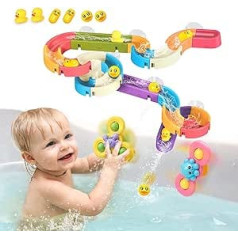 ADRAL Bath Toy 36 Pieces Bath Toy with Suction Cup Toy DIY Marble Track Water Toy Children Baby Bath Fun Gift Girls Boys Slide