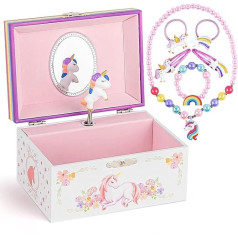 Children's Jewellery Box with Music Box and Jewellery Set, Unicorn Music Box for Girls and Little Girls, Daughter, Granddaughter from 6 Years, Birthday, Christmas, Game Melody Beautiful Dreamer