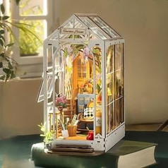 Rolife Book Nook celtniecības komplekti, dārza māja, Flower House grāmatu plaukta ieliktnis, Diorama, DIY leļļu mājas, miniatūru māju komplekts, modeļu komplekti pieaugušajiem, celtniecības dāvana skolotājiem, grāmatu mīļotājiem (TGB06)