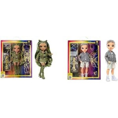 Rainbow High Fashion Doll - Olivia Woods - Camo Green Doll from 4-12 Years & Fashion Doll - Aidan Russell - Purple Boy Doll - Fashionable Outfit & 10+ Colourful Game Accessories - from 4-12 Years