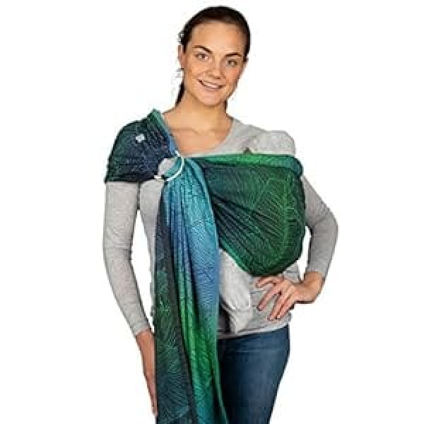 Hoppediz Ring-Sling, Baby Sling no dzimšanas, 100% organiskā kokvilna, Grenada Design melna