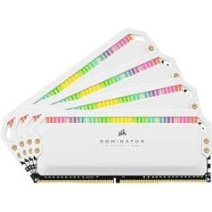 Corsair Dominator Platinum RGB 64GB (4x16GB) DDR4 3600 (PC4-28800) C18 1.35V datora atmiņas modulis balts