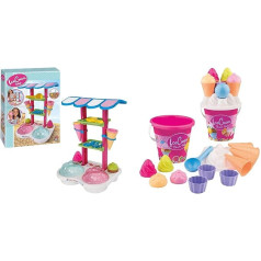 Simba 107102532 - Ice Cream Parlour, 13 Pieces, 26 x 34 x 46 cm, Sand Toy, Sandpit, Ice Cream Caffles & Bucket Set, Ice Cream, 14 Pieces, Sandpit, Water Toy, Sand Toy, Only One Item