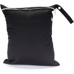 Egurs Reusable wet bag, wet bag, nappy bag for babies, nappies, dirty clothes and other accessories, black