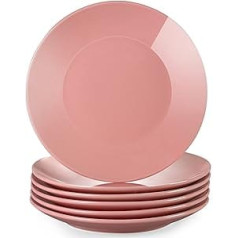 LOVECASA saldais porcelāna šķīvis, plakanais šķīvis, 6 komplekts, brokastu šķīvju komplekts, 26,5 x 26,5 x 3 cm