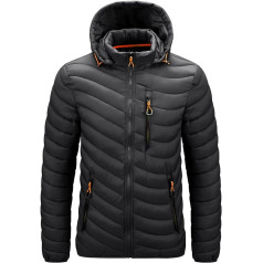 DondPO Outdoor Daunenjacken für Herren, Winter Warme Reißverschluss Winterjacke Daunenjacke Outdoor Gefüttert Kurz Übergangsjacke Steppjacke Leicht mit Kapuze Wasserdicht Outdoorjacke Wintermantel !