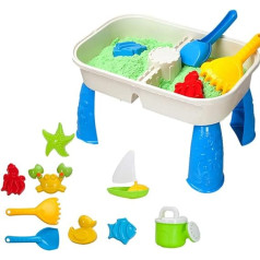 TBEONE Children's Sand Water Activity Chart with 9 Beach Toys for Children Activity Chart