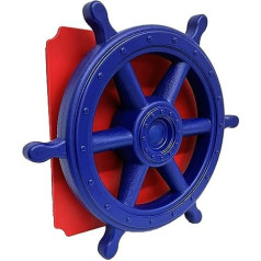 move and stic Plate 40 x 40 cm with Playing Function Multifunctional Plate Game Plate with Pirate Steering Wheel Steering Wheel for Play Tower (Plate 40 x 40 cm Red with Ship Steering Wheel Blue)