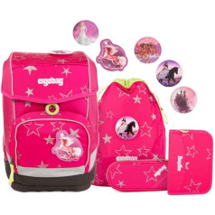 Ergobag Cubo Ergonomic School Rucksack Set of 5, 19 Litres, 1100 g Cubo Pink