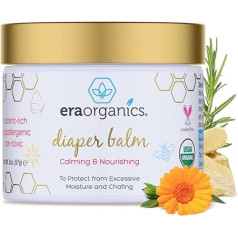 Organic Diaper Cream 59ml Certified Organic Product Relieves Nappy Rash Pampers Sensitive Skin Naturally Nourishing Ointment Protects Against Moisture, Infection, Chafing and Irritation