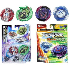 Toptoys2u Bargain Bundles Bey-Blade Burst Speedstorm & Quad Drive – Original A6, Tyros T6, Stone Balderov B7, Roar Balkesh B7 – Doppelpack – 4 Bey-Blades