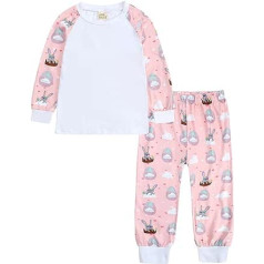 Mashaouyo Ärmel-Set Nachtwäsche für Kleinkinder, Säuglinge, Mädchen, Osterhasen-Ei, Baby-Jungen, Pyjamas, Kinder, Lange Jungen-Outfits und Set Baby Overall Herbst