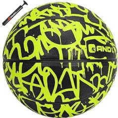 AND1 Fantom Rubber Basketball & Pump (Graffiti Series) — oficiālais izmērs 7 (29,5 collas) Streetball iekštelpu āra basketbola spēles