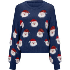 Weihnachtspulovers Damen Lustig Drucken Lustig ziemas Weihnachtspulli Weihnachtskleidung 4Xl Langarm silts džemperis Weihnachtsoutfit džemperis Frauen Rundhals Ziemassvētku džemperis Weihnachtspulli