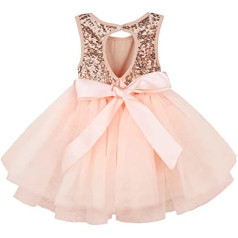 AGQT Baby Girl Dress 3 Months - 4 Years Princess Sequins Bowknot Toddler Party Dress Sleeveless Tulle Tutu Wedding Dress