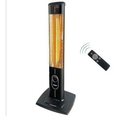 Icqn 2300 Watt Standing Heater, 4 Heat Settings via Remote Control, Carbon Infrared Heater for Indoor and Outdoor Use, Patio Heater, Digital Display