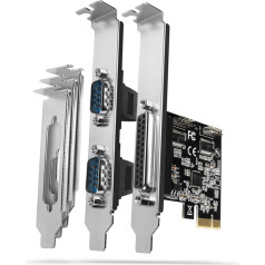 Axagon Pcea-psn pcie kontrolieris 1x lpt paralēlais ports + 2x rs232 seriālais ports 250 kbps, sp & lp iekļauts