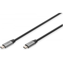 USB 3.0 savienojuma kabelis 60w/5gbps tips usb c/usb cm/m 0.5m melns