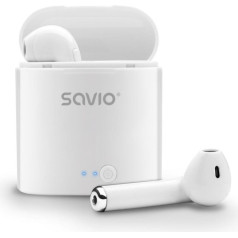 Savio tws-01 bezvadu austiņas (in-ear; bezvadu, bluetooth; ar iebūvētu mikrofonu; baltas