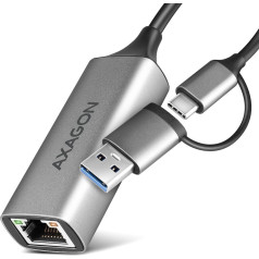 Axagon Ade-txca tīkla kartes gigabitu Ethernet adapteris, usb-c (usb-a samazināšana) 3.2 gen 1, automātiska instalēšana