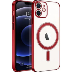 Fusion MagSafe Electroplate silikona aizsargapvalks Apple iPhone 14 Pro sarkans