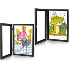 Relland Pack of 2 Picture Frames Children's Drawings Picture Frames A4 Picture Frames for Children's Drawings Children's Picture Frames Black